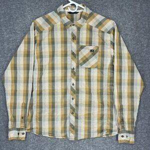 Arcteryx Peakline Shirt Mens Large Green Plaid Hiking Camp Long Sleeve